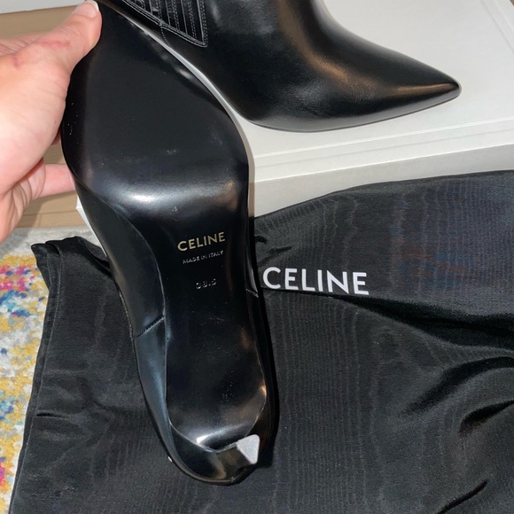 Celine Sharp Leather Bootie Women's Black 38.5/8.5 - Picture 8 of 8